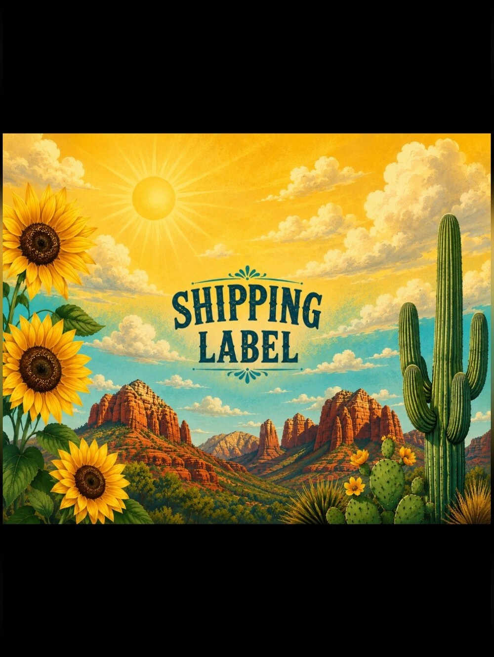 Sunflower Shipping Label
